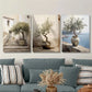 3pcs Tuscany beach, olive tree artwork, Metal Print Ready to Hang Art