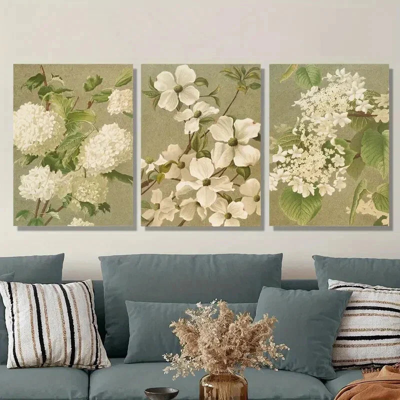 3pcs Vintage Botanical Print, Metal Print Ready to Hang Art
