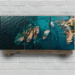 3pcs Rocky Coastline Stones Blue Water Metal Print Ready to Hang Art