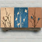 3pcs Bird & Plant Silhouettes Minimalist Metal Print Ready to Hang Art