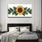 Vibrant Yellow Sunflower Wall Art Canvas Office Home Room Framed 80x45cm