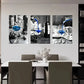 3pcs Modern Black & White Wine Pouring Metal Print Ready to Hang Art
