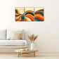 3pcs Abstract Bold Red Yellow And Earthy Tones Metal Print Ready to Hang Art
