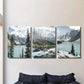 3pcs Snowy Mountains, Forest & Turquoise Lake Metal Print Ready to Hang Art