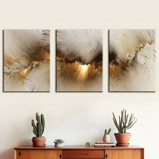 3pcs Simple Style Modern Art, Abstract Orange  Wall Art Set Canvas Framed 40x60cm - High Quality Print 100% Australian Made Wall Canvas Ready to Hang