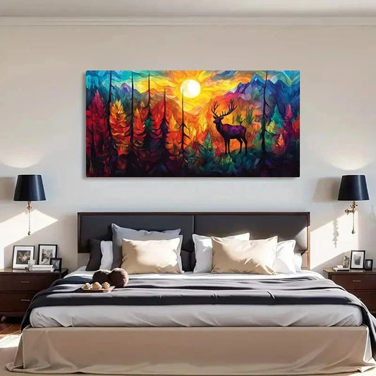 Sunset Vibrant Aesthetic Décor Wall Art Canvas Office Home Room Framed 120x60cm