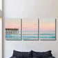 3pcs ocean sunset, coastal beach painting,  Metal Print Ready to Hang Art