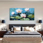 Chic Pink Lotus Bloom Wall Art Canvas Office Home Room Framed 120x60cm