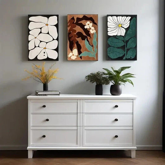 3pcs   Modern Neutral Aesthetic Botanical Abstract Metal Print Ready to Hang Art