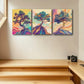 3pcs Modern Colorful Abstract Tree Design Metal Print Ready to Hang Art