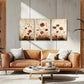 3pcs Flowers Wall Pictures Watercolour Metal Print Ready to Hang Art