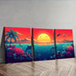 3pcs Sunset Over the Ocean Sun Shine Perfect Wall Art Set Canvas Framed 40x60cm - High Quality Print 100% Australian Made Wall Canvas Ready to Hang