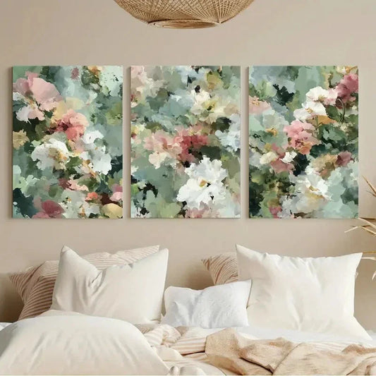 3pcs Featuring a Floral Design Modern Minimalist Metal Print Ready to Hang Art