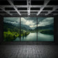 3pcs Scenic Lake Nature Mountain Metal Print Ready to Hang Art