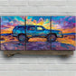 3pcs Desert Car Abstract Painting Metal Print Ready to Hang Art