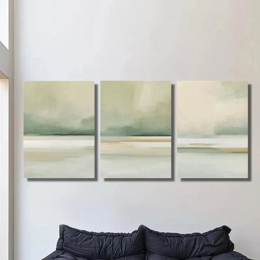 3pcs coastline, modern abstract landscape Metal Print Ready to Hang Art