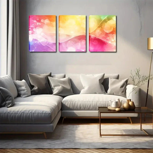 3pcs Triptych with Transparent Bubble Accents Wall Art Set Canvas Framed 40x60cm - High Quality Print 100% Australian Made Wall Canvas Ready to Hang