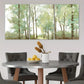 3pcs Abstract Big & Tall Green Trees Oil Painting Metal Print Ready to Hang Art