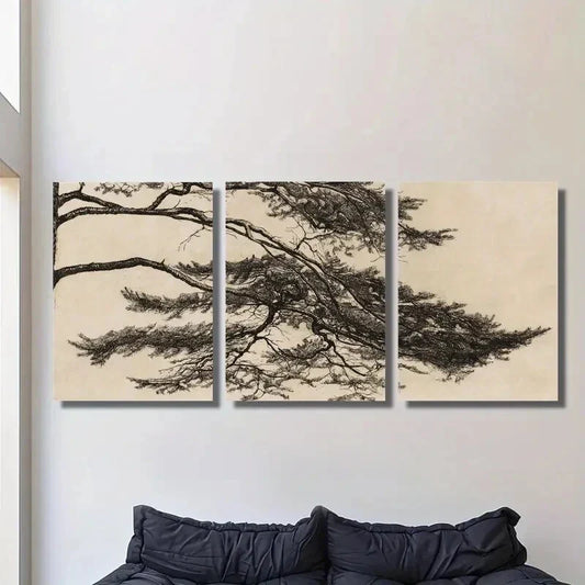 3pcs Travel photography, Chinese retro Metal Print Ready to Hang Art