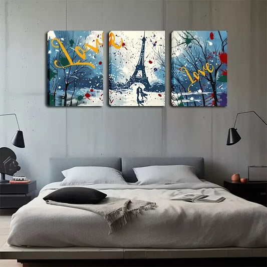 3pcs Triple Abstract Canvas Framed 40x60cm - High Quality Print 100% Australian Made Wall Canvas Ready to Hang