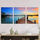3pcs Tranquil Lake & Sunset Scene Vibrant Wall Art Set Canvas Framed 40x60cm - High Quality Print 100% Australian Made Wall Canvas Ready to Hang