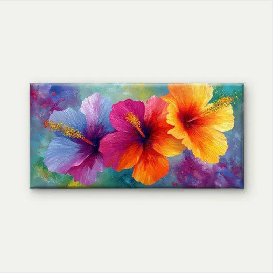 Vibrant Floral with Densely Wall Art Canvas Office Home Room Framed 120x60cm