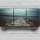 3pcs Charming Pier Under the Storm Metal Print Ready to Hang Art