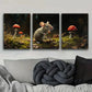 3pcs Small field mouse on mossy Metal Print Ready to Hang Art