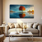 Vibrant Red Maple Tree Wall Art canvas office home room framed 120x60cm