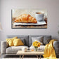 Croissant Coffee Suitable Wall Art Canvas Office Home Room Framed 120x60cm