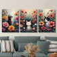 3pcs  Cats in the Garden Colorful Floral Metal Print Ready to Hang Art