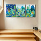 3pcs Whimsical Nature Scenes with Mushrooms Metal Print Ready to Hang Art