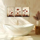 3pcs Flowers Wall Pictures Watercolour Metal Print Ready to Hang Art