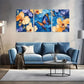 3pcs Vibrant Butterfly and Orchid Butterflies Metal Print Ready to Hang Art