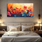 Modern Orange Blooming Flowers Wall Art Canvas Office Home Room Framed 120x60cm