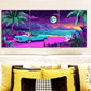 3pcs  Vibrant Tropical Miami Beach  Wall Art Set Canvas Framed 40x60cm - High Quality Print 100% Australian Made Wall Canvas Ready to Hang