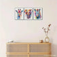 3pcs Elephant Zebra Giraffe Colorful Animal Metal Print Ready to Hang Art