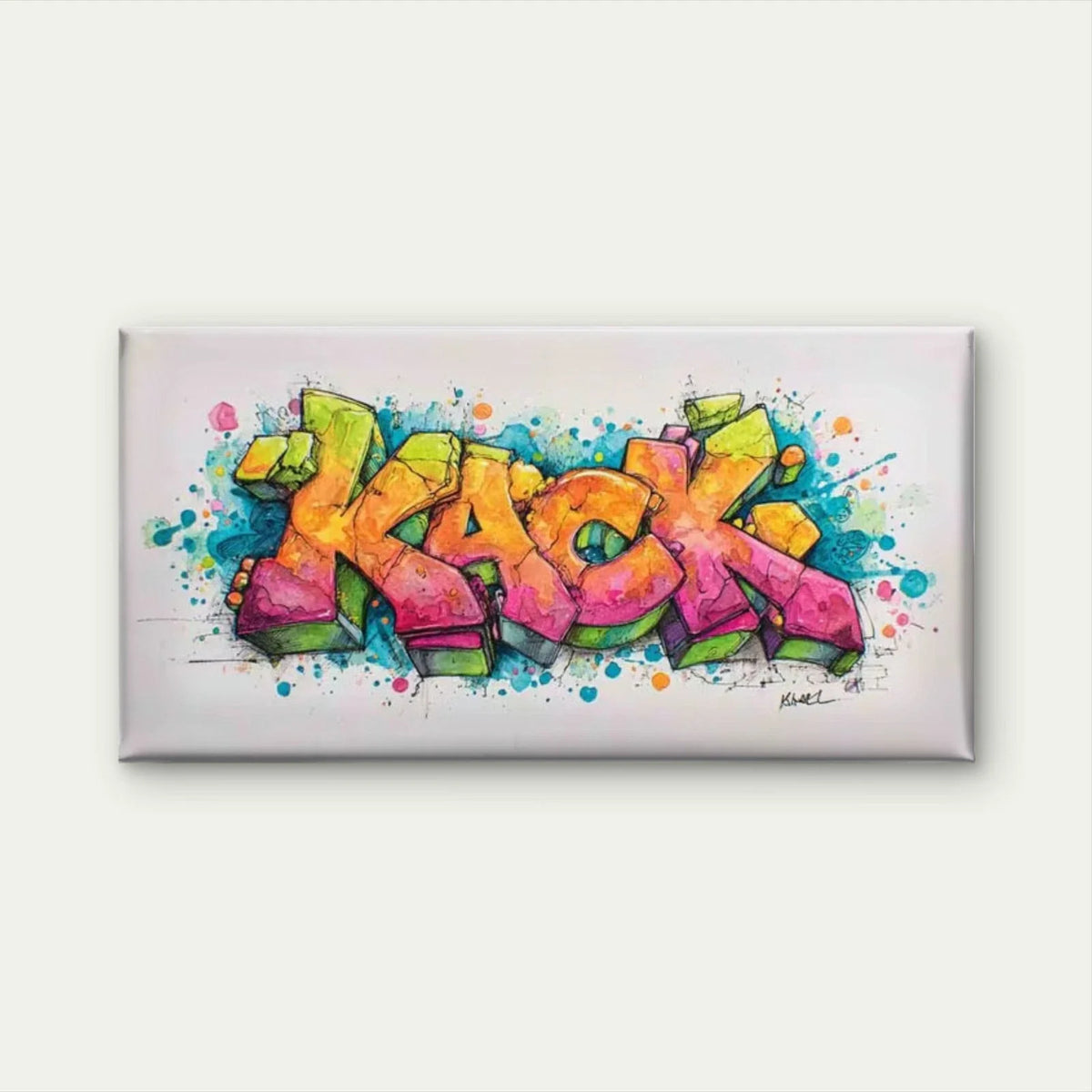 Colorful Street Art Splash Wall Art Canvas Office Home Room Framed 120x60cm