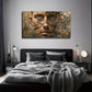 Block Face Abstract Cracked Wall Art Canvas Office Home Room Framed 80x45cm