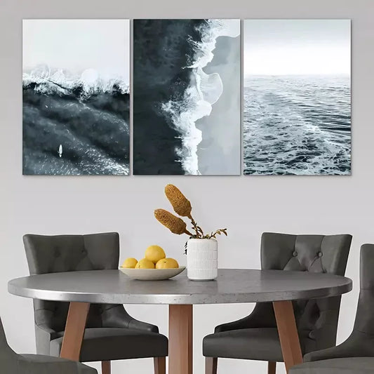 3pcs Ocean Waves View Canvas Framed 40x60cm - High Quality Print 100% Australian Made Wall Canvas Ready to Hang
