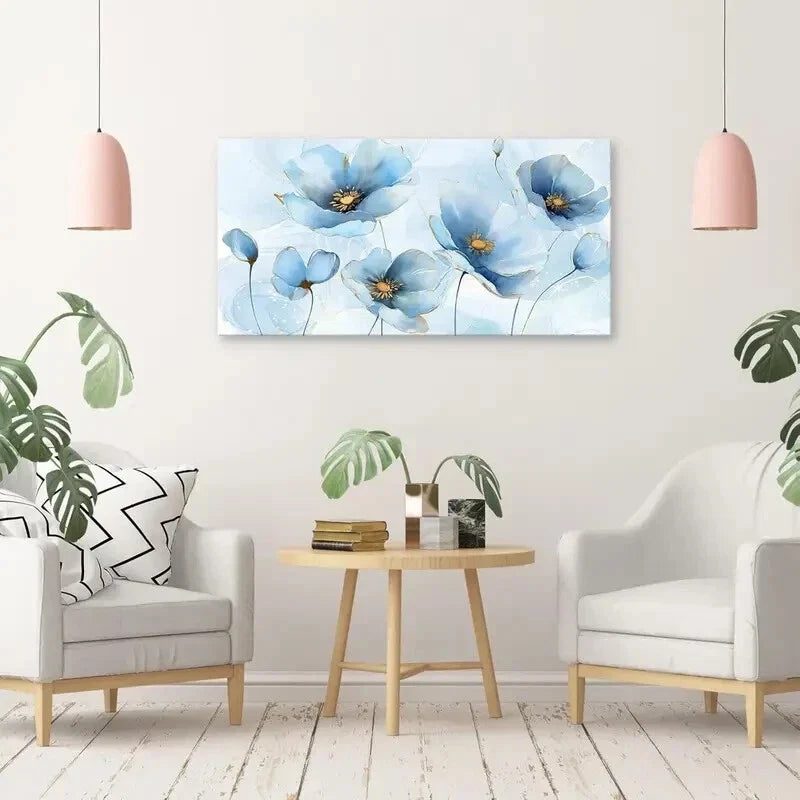 Aesthetic Watercolour Flowers Wall Art canvas office home room framed 120x60cm