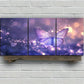 3pcs Butterfly Enchanted Garden Series Metal Print Ready to Hang Art