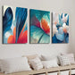 3pcs Colorful Botanical Decor Flower Wall Art Set Canvas Framed 40x60cm - High Quality Print 100% Australian Made Wall Canvas Ready to Hang