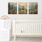 3pcs Wilderness & Baby Animals Metal Print Ready to Hang Art