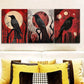 3pcs  The psychic crow Wall Art Set Canvas Framed 40x60cm - High Quality Print 100% Australian Made Wall Canvas Ready to Hang