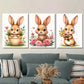 3pcs Charming Bunny Cute Rabbit Paintings flower Wall Art Set Canvas Framed 40x60cm - High Quality Print 100% Australian Made Wall Canvas Ready to Hang