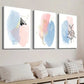3pcs Blue and Pink Simple Line Botanical Floral Wall Art Set Canvas Framed 40x60cm - High Quality Print 100% Australian Made Wall Canvas Ready to Hang