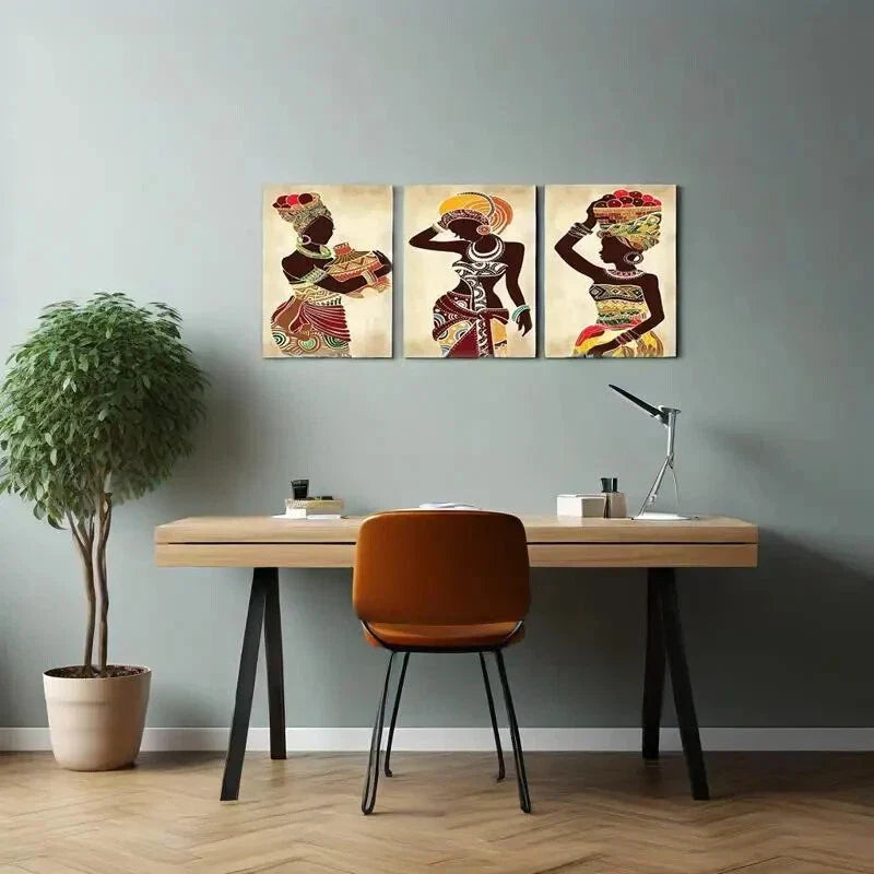 3pcs  Intricate Beadwork & Jewelry Metal Print Ready to Hang Art