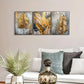 3pcs  Golden Leaf & Feather  Wall Art Set Canvas Framed 40x60cm - High Quality Print 100% Australian Made Wall Canvas Ready to Hang
