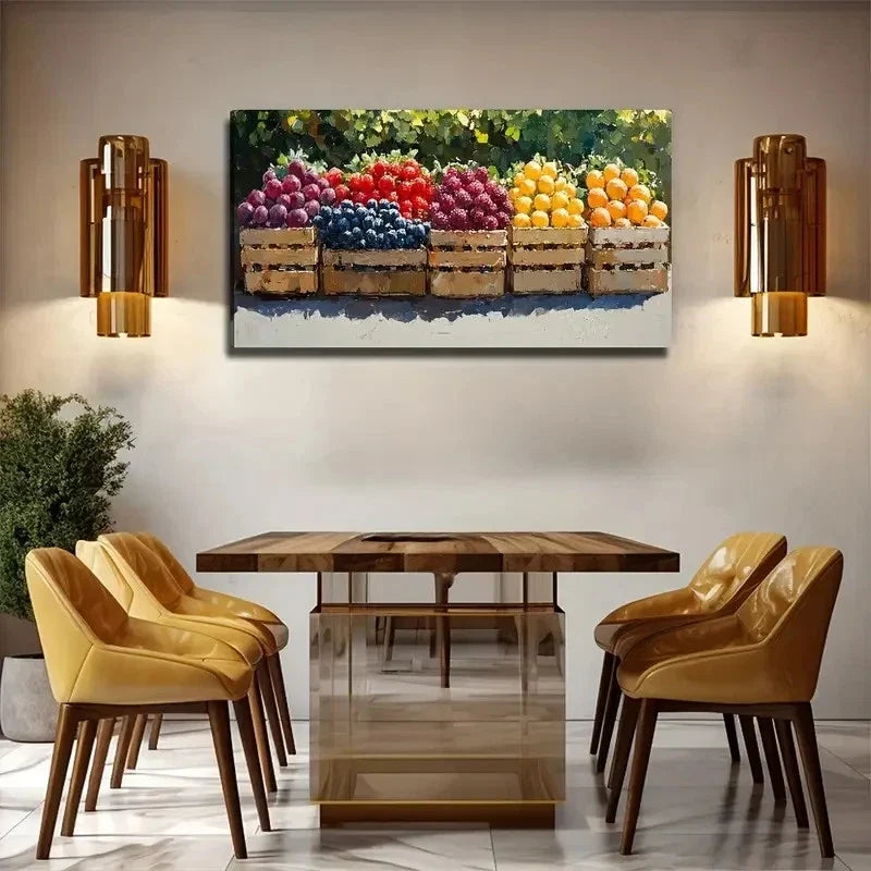 Vibrant Fruit Modern Decor Wall Art Canvas Office Home Room Framed 80x45cm